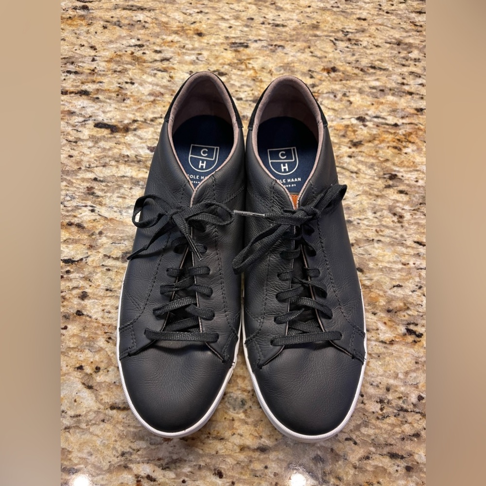 Cole Haan Mindi Womens 10.5 M Black Leather Sneaker Low Top Lace Up W05707